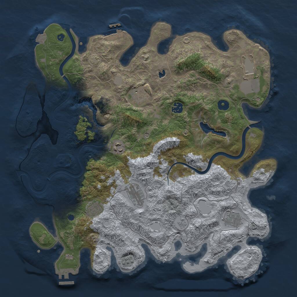Rust Map: Procedural Map, Size: 4000, Seed: 60734, 14 Monuments