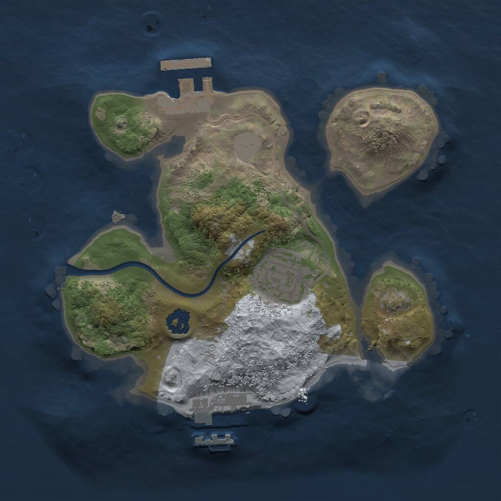 Rust Map: Procedural Map, Size: 2000, Seed: 241115338, 4 Monuments