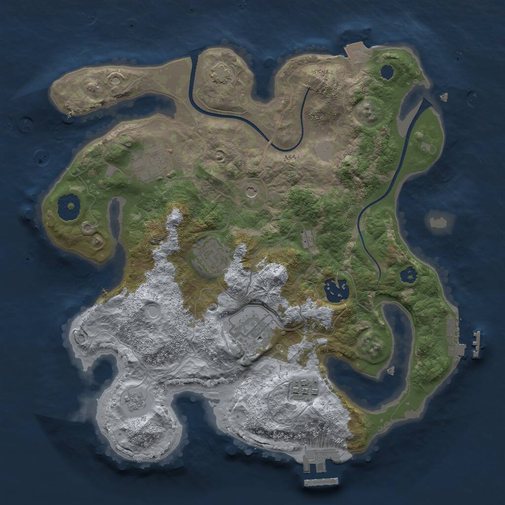 Rust Map: Procedural Map, Size: 3000, Seed: 852067772, 11 Monuments