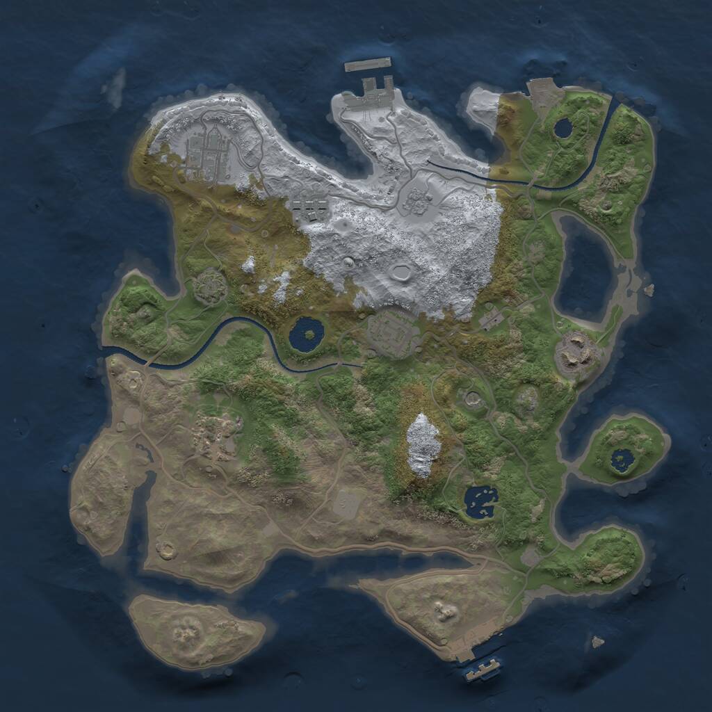 Rust Map: Procedural Map, Size: 3100, Seed: 1000086503, 12 Monuments