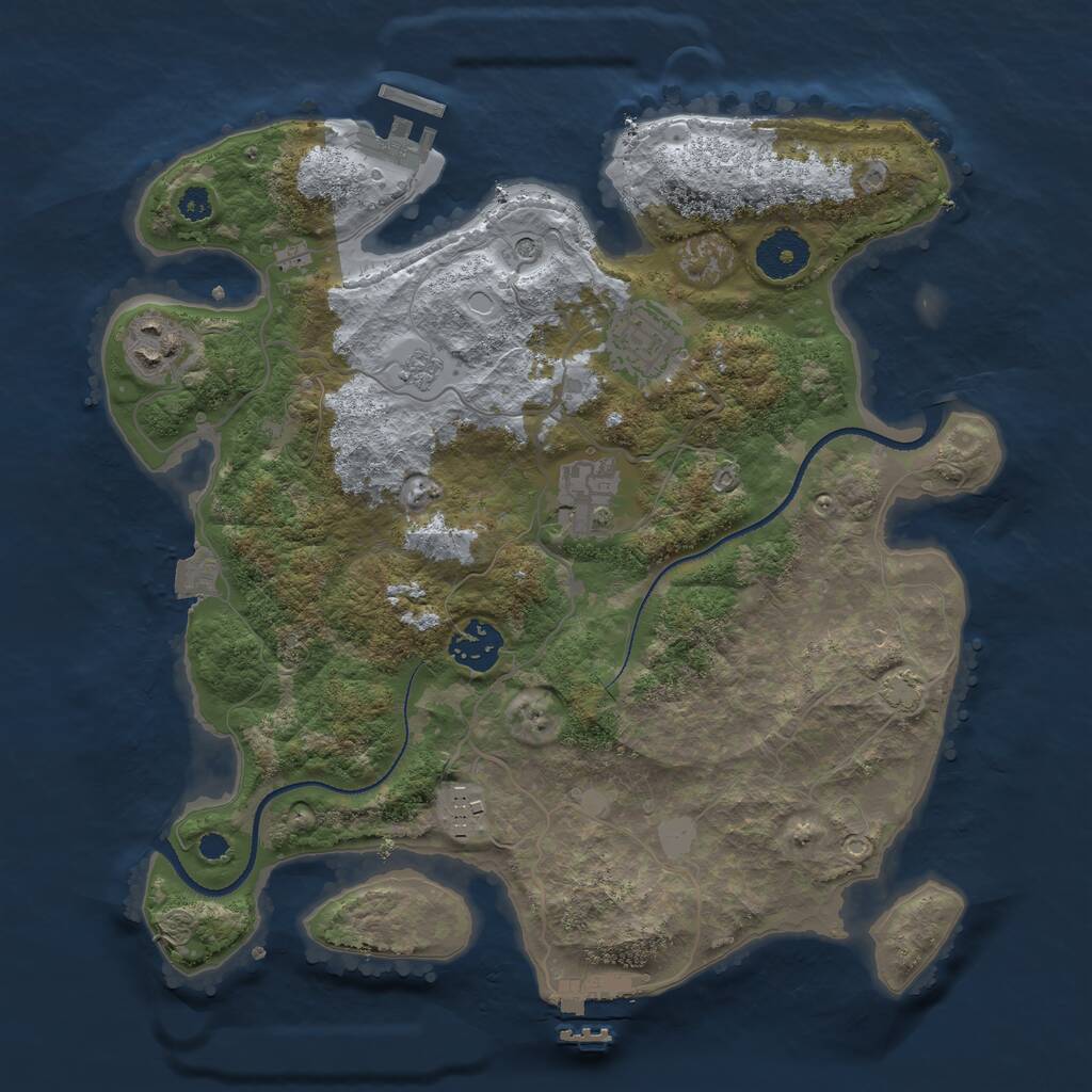 Rust Map: Procedural Map, Size: 3251, Seed: 1248485422, 11 Monuments