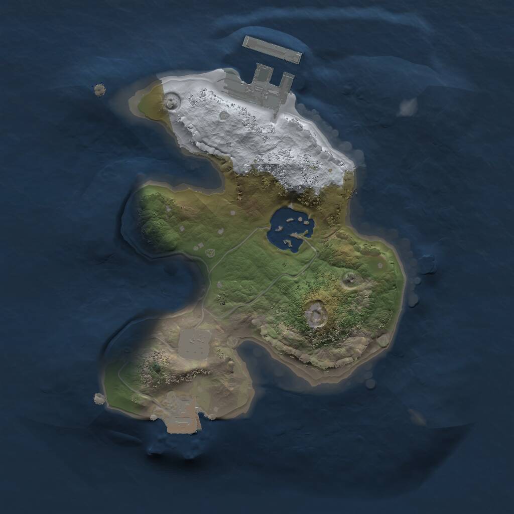 Rust Map: Procedural Map, Size: 1750, Seed: 1129246180, 3 Monuments