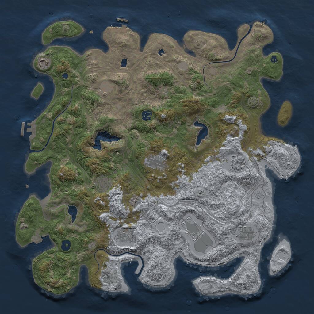 Rust Map: Procedural Map, Size: 4500, Seed: 1695259396, 16 Monuments
