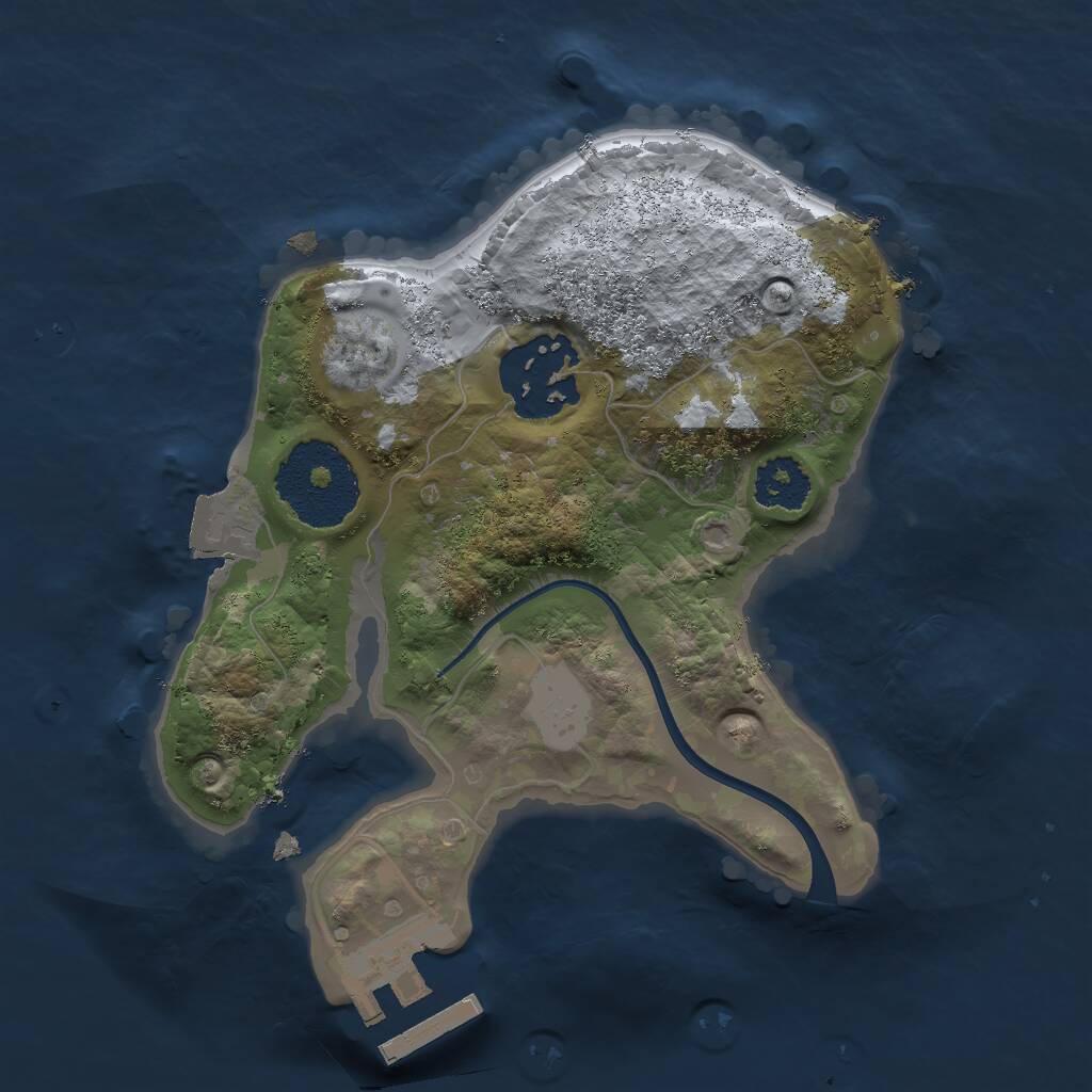 Rust Map: Procedural Map, Size: 2000, Seed: 42208391, 3 Monuments