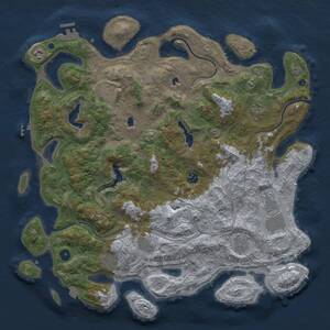 Thumbnail Rust Map: Procedural Map, Size: 4500, Seed: 1509104618, 14 Monuments