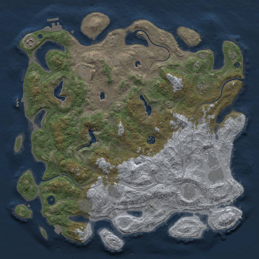 Rust Map: Procedural Map, Size: 4500, Seed: 1509104618, 14 Monuments