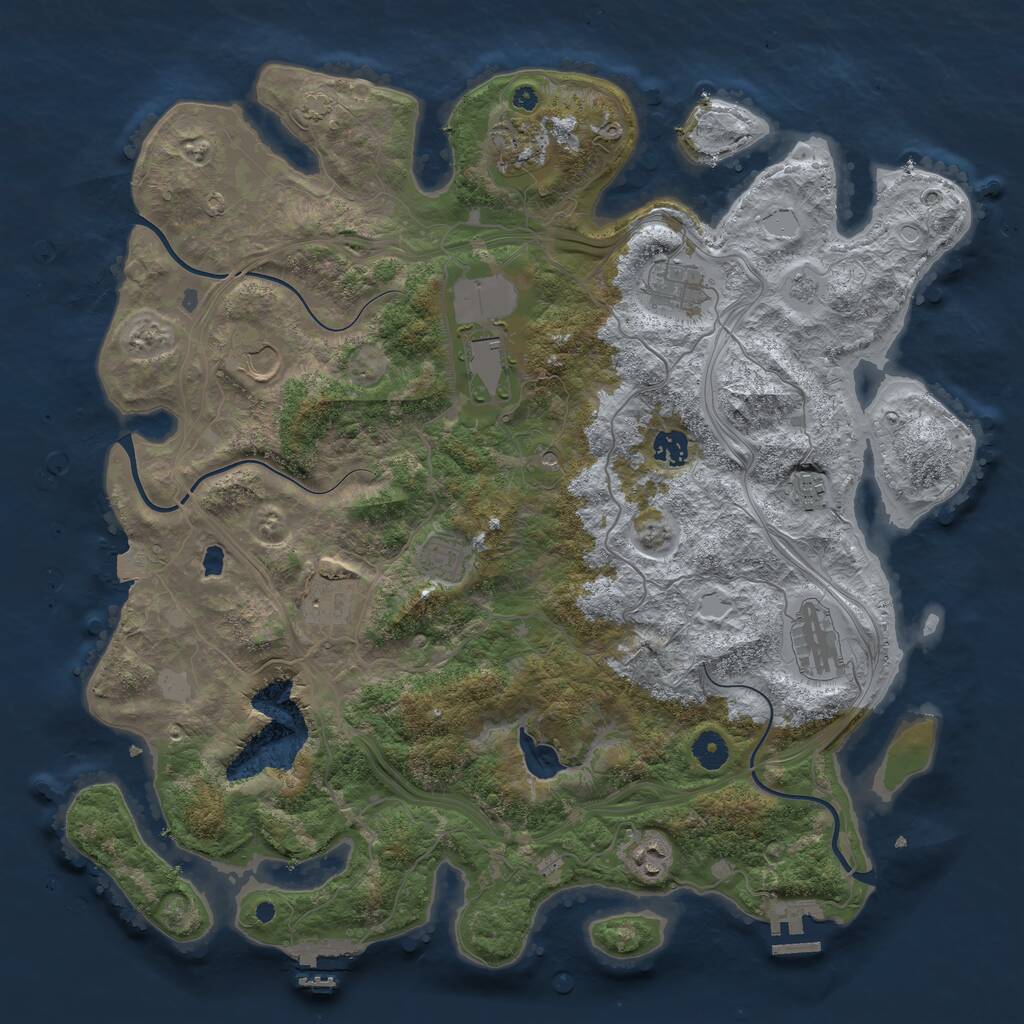 Rust Map: Procedural Map, Size: 4250, Seed: 16524874, 16 Monuments