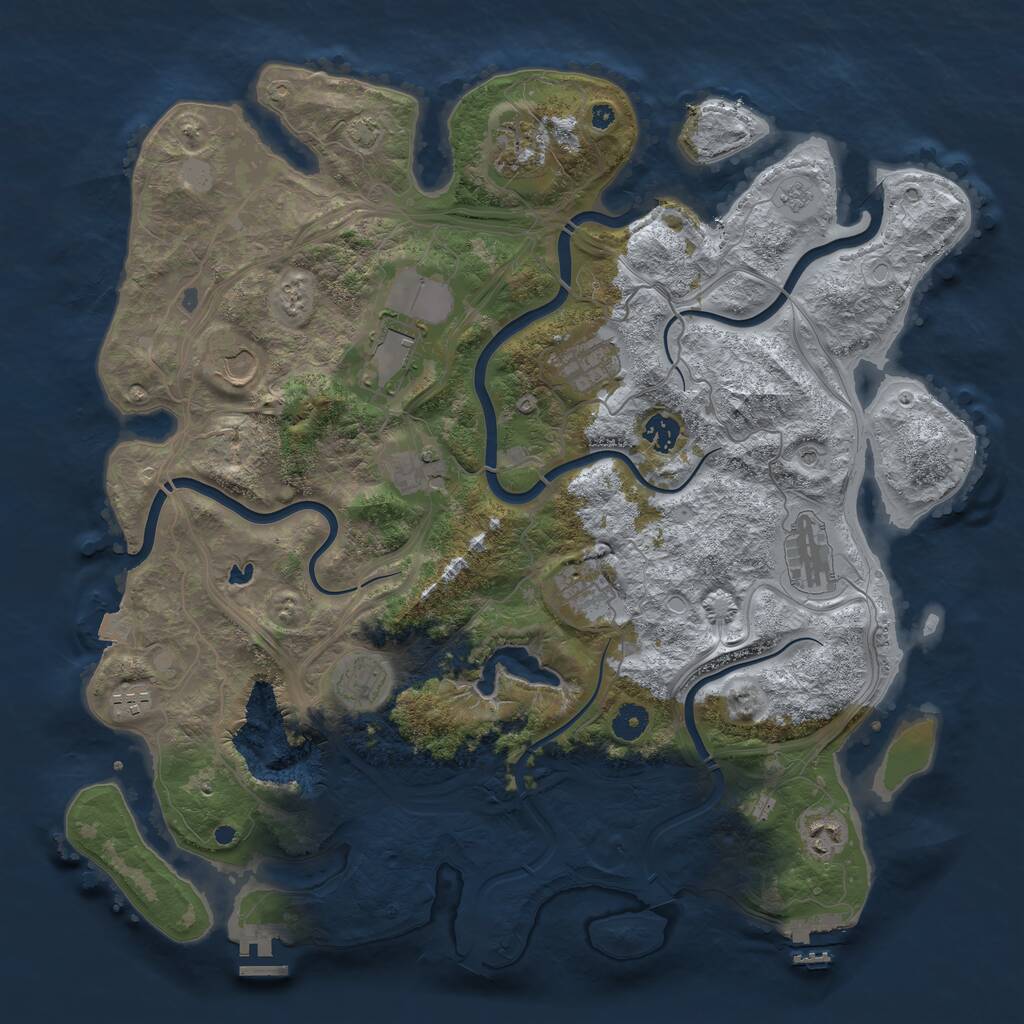 Rust Map: Procedural Map, Size: 4250, Seed: 16524874, 17 Monuments