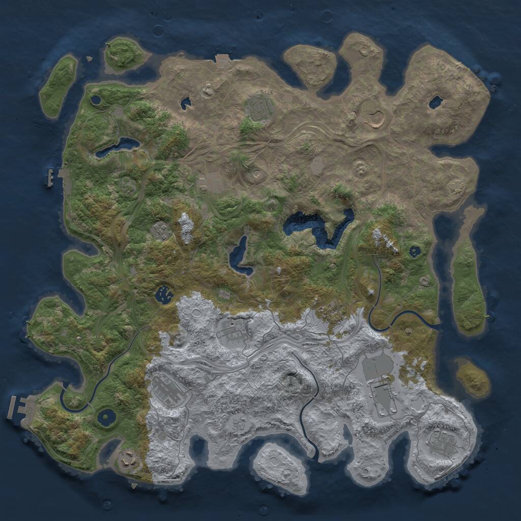 Rust Map: Procedural Map, Size: 4500, Seed: 20290115, 17 Monuments