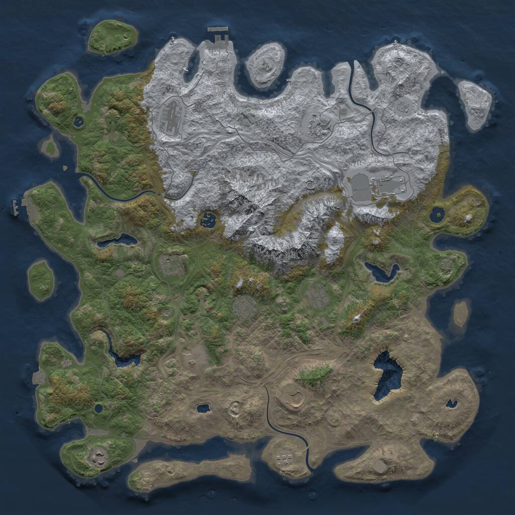 Rust Map: Procedural Map, Size: 5000, Seed: 226775265, 17 Monuments