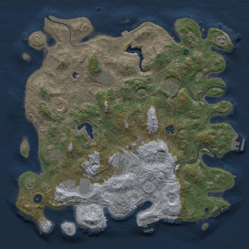 Rust Map: Procedural Map, Size: 4250, Seed: 604756977, 15 Monuments