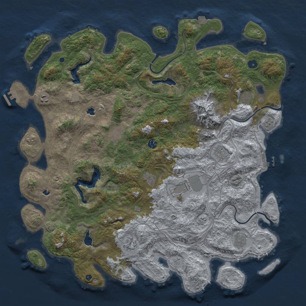 Rust Map: Procedural Map, Size: 5000, Seed: 6768796, 16 Monuments