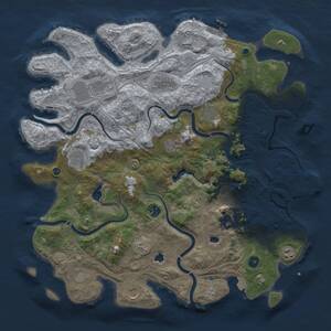 Thumbnail Rust Map: Procedural Map, Size: 4500, Seed: 435973517, 16 Monuments