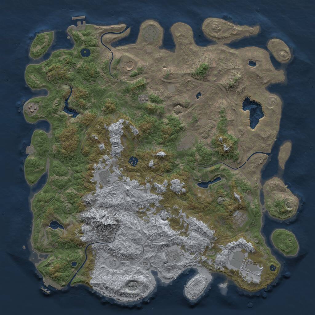 Rust Map: Procedural Map, Size: 5000, Seed: 7896574, 16 Monuments