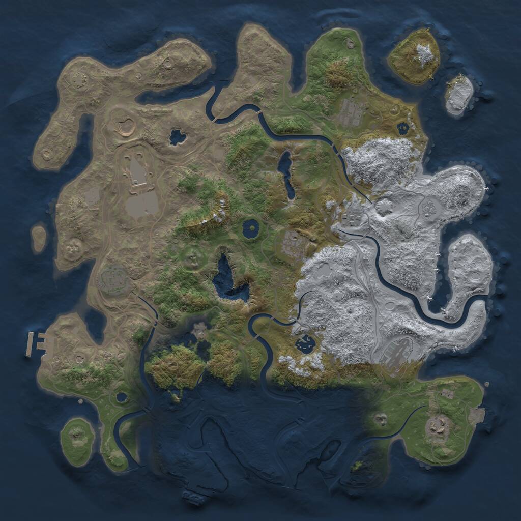 Rust Map: Procedural Map, Size: 4250, Seed: 749686938, 16 Monuments