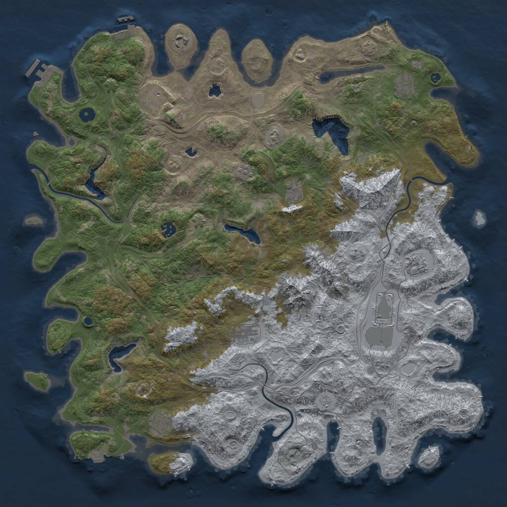 Rust Map: Procedural Map, Size: 5000, Seed: 325, 16 Monuments