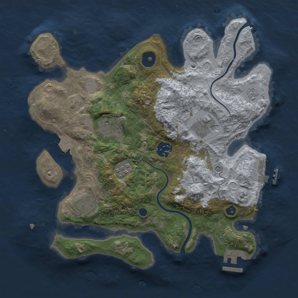 Rust Map: Procedural Map, Size: 3000, Seed: 143143, 10 Monuments