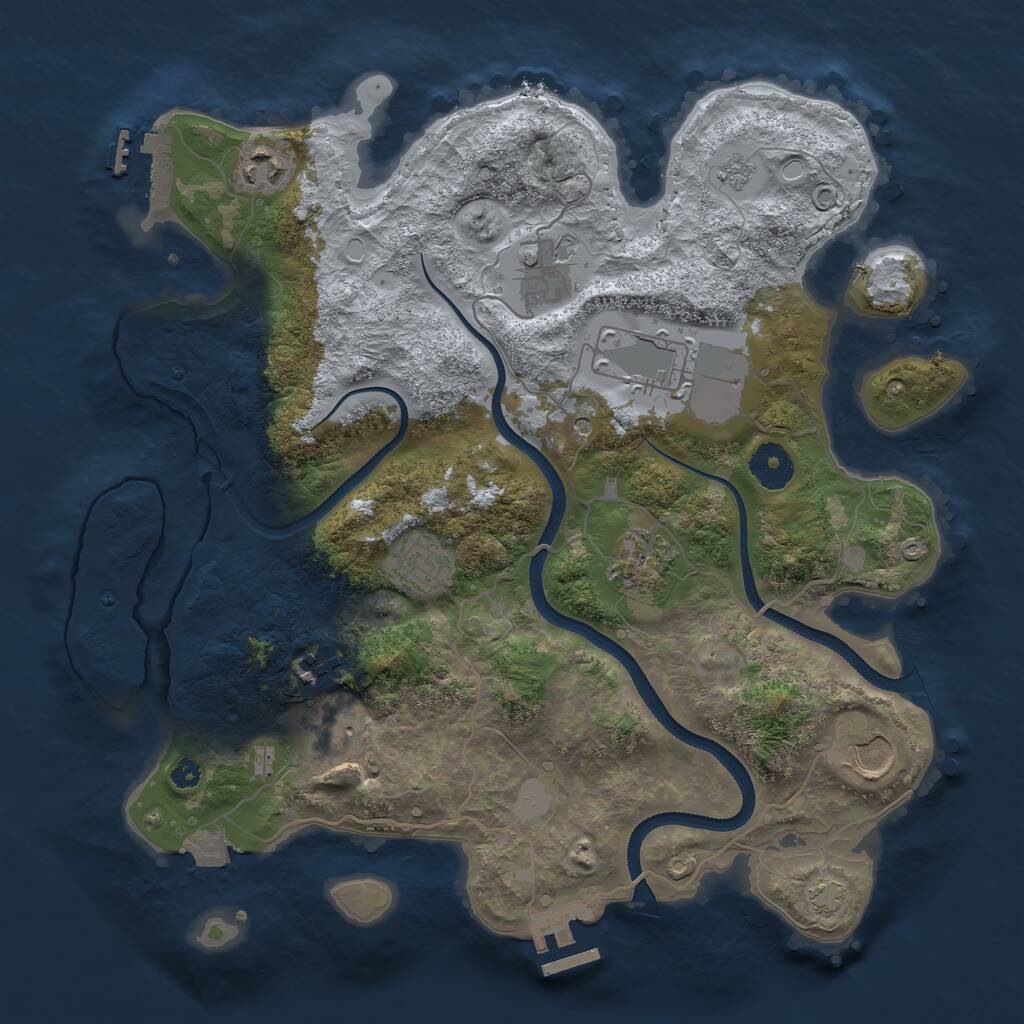 Rust Map: Procedural Map, Size: 3500, Seed: 923459161, 14 Monuments