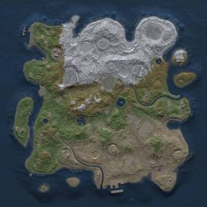 Thumbnail Rust Map: Procedural Map, Size: 3500, Seed: 923459161, 14 Monuments