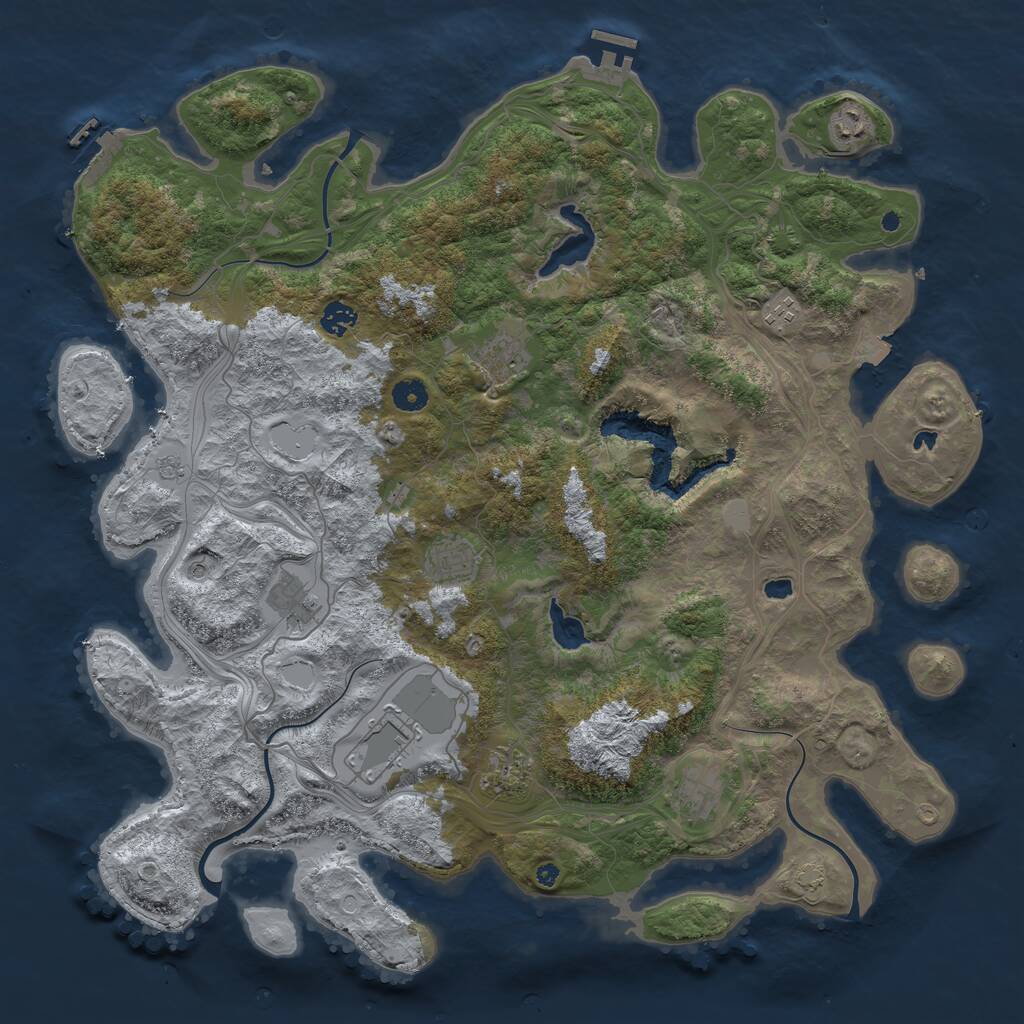 Rust Map: Procedural Map, Size: 4500, Seed: 1467820701, 15 Monuments