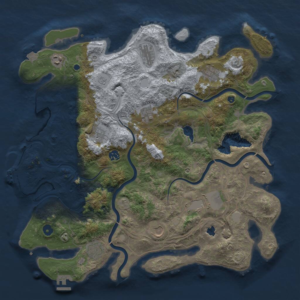 Rust Map: Procedural Map, Size: 4250, Seed: 1145144122, 16 Monuments