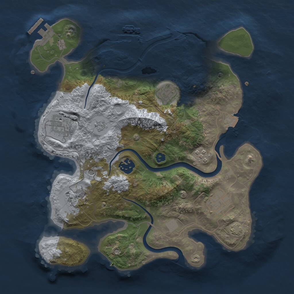 Rust Map: Procedural Map, Size: 3000, Seed: 1240568, 12 Monuments