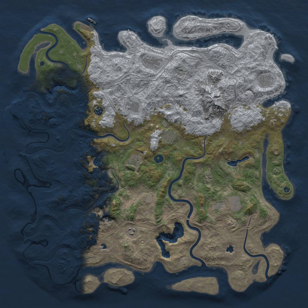 Rust Map: Procedural Map, Size: 5250, Seed: 1272652, 16 Monuments