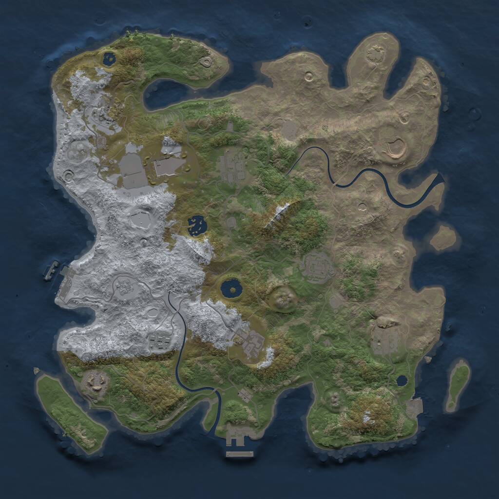 Rust Map: Procedural Map, Size: 3700, Seed: 1665475232, 16 Monuments
