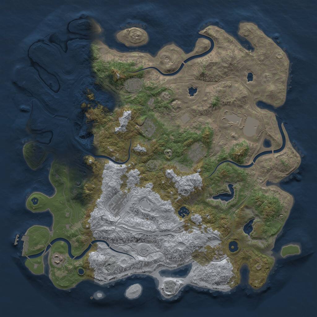 Rust Map: Procedural Map, Size: 4500, Seed: 1712025, 15 Monuments