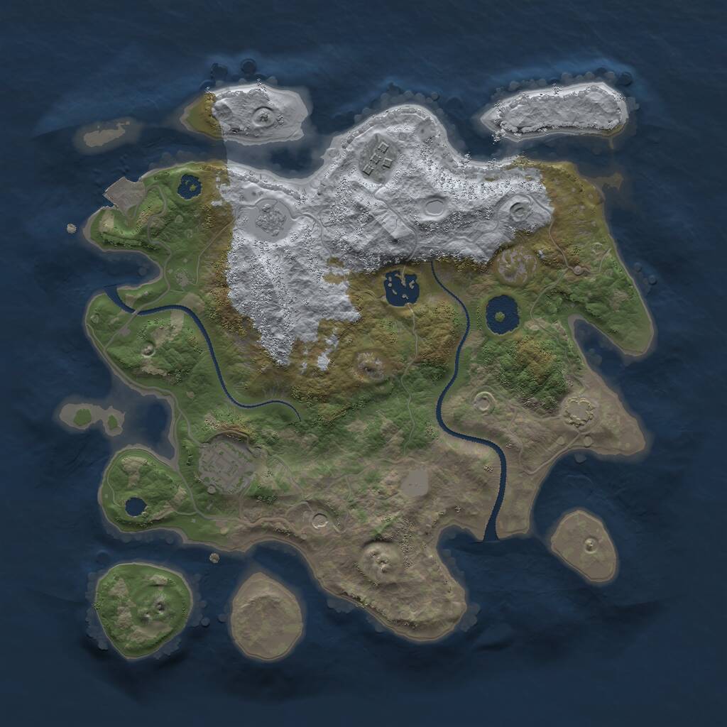 Rust Map: Procedural Map, Size: 3000, Seed: 949358158, 7 Monuments