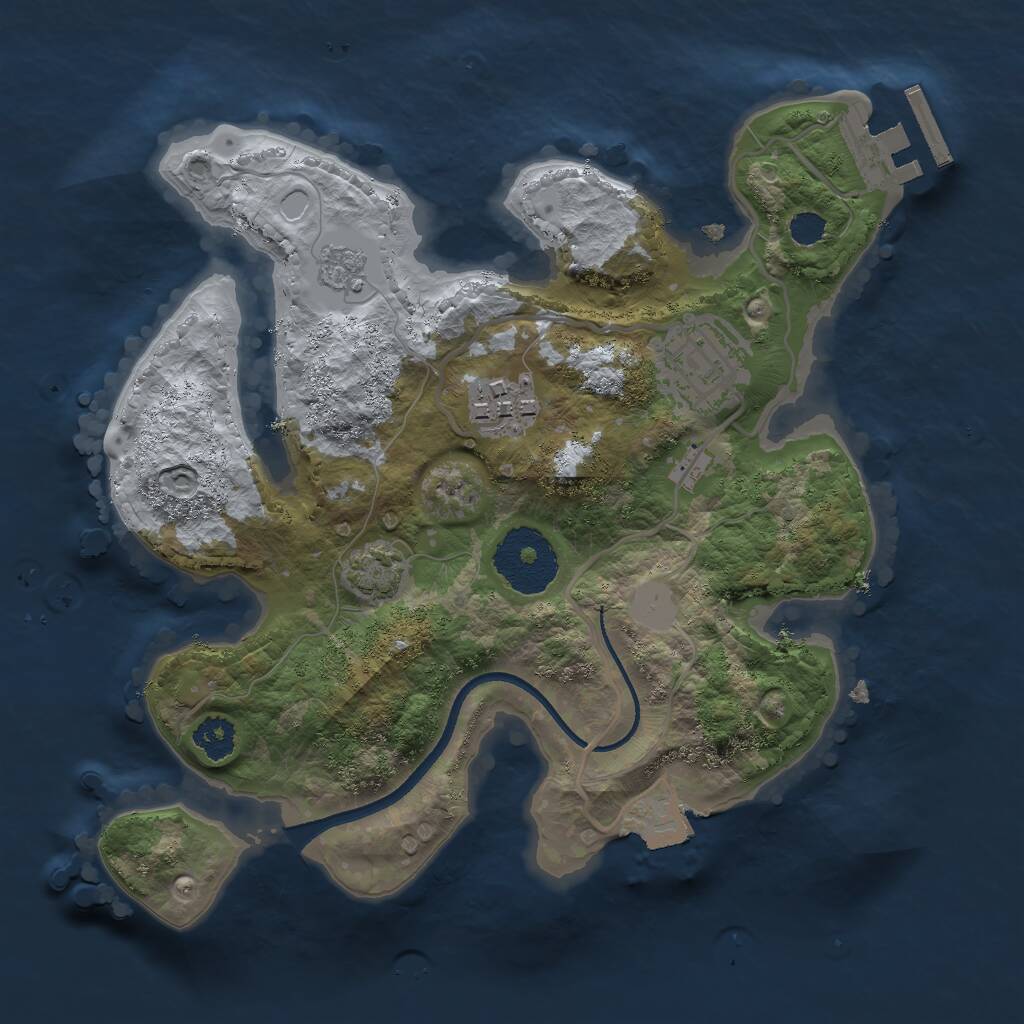 Rust Map: Procedural Map, Size: 2450, Seed: 256886481, 6 Monuments