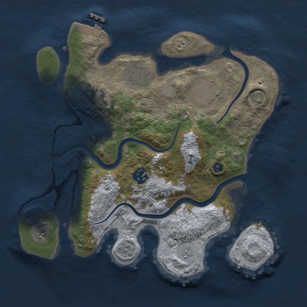 Rust Map: Procedural Map, Size: 3000, Seed: 422708309, 9 Monuments