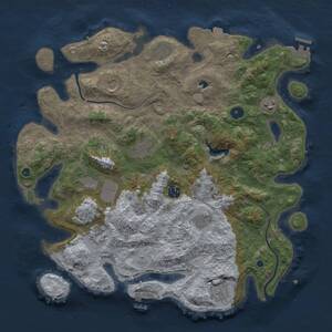 Thumbnail Rust Map: Procedural Map, Size: 4000, Seed: 808808995, 16 Monuments