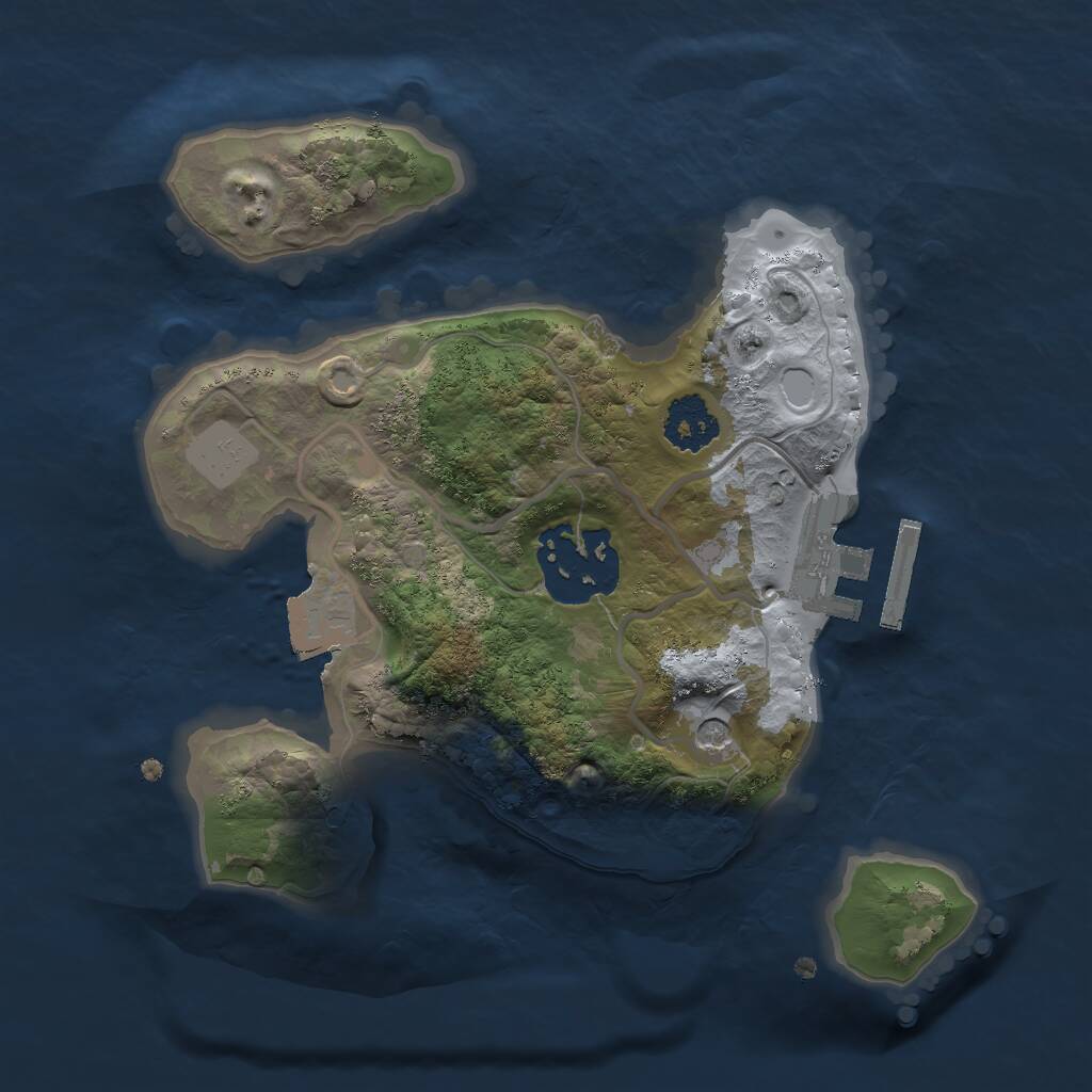 Rust Map: Procedural Map, Size: 2000, Seed: 800523087, 4 Monuments