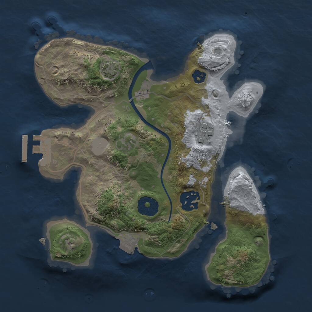 Rust Map: Procedural Map, Size: 2300, Seed: 800523087, 5 Monuments