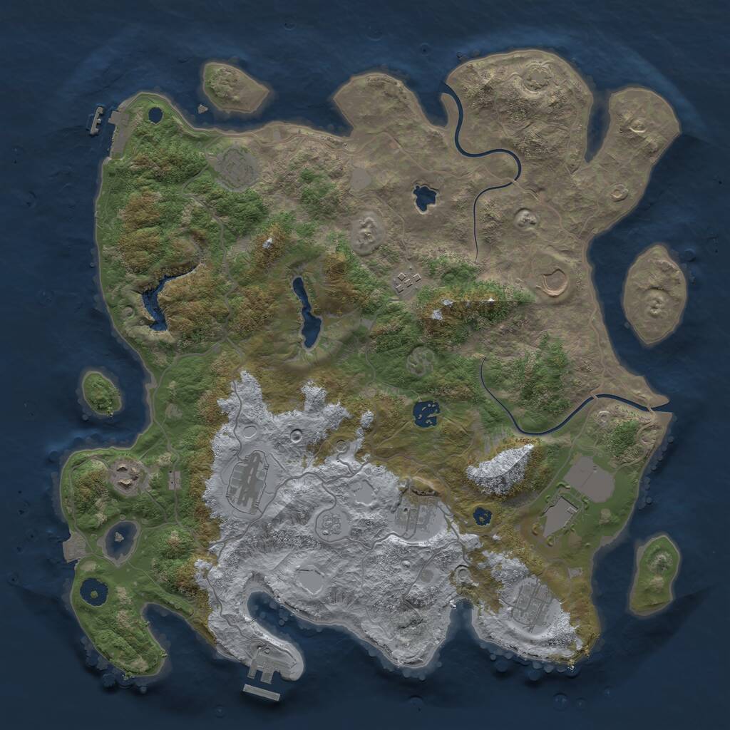 Rust Map: Procedural Map, Size: 4000, Seed: 1610375096, 15 Monuments
