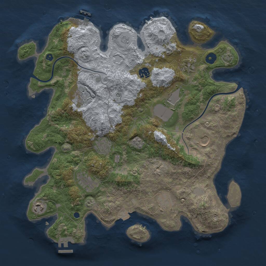 Rust Map: Procedural Map, Size: 3700, Seed: 92988258, 16 Monuments