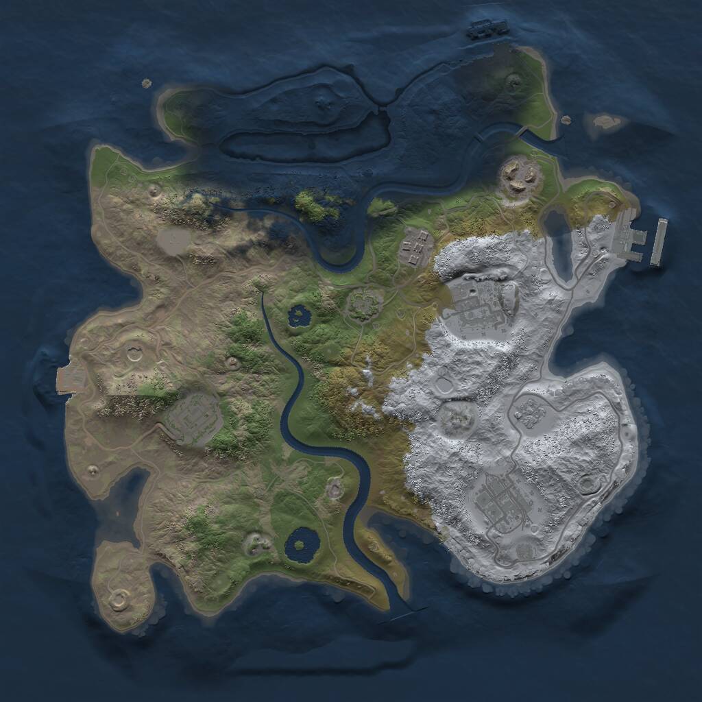 Rust Map: Procedural Map, Size: 3000, Seed: 1319763347, 11 Monuments