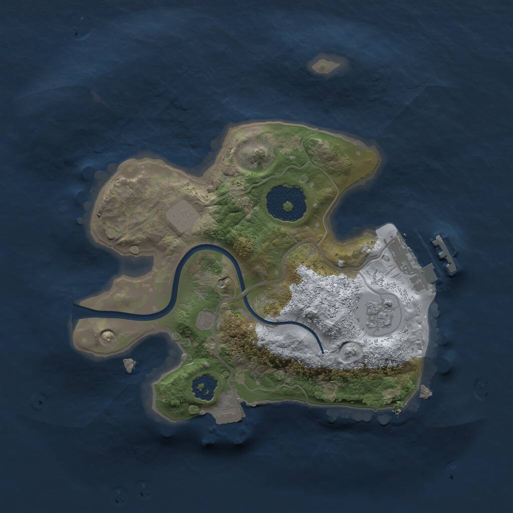 Rust Map: Procedural Map, Size: 2000, Seed: 1403599295, 3 Monuments