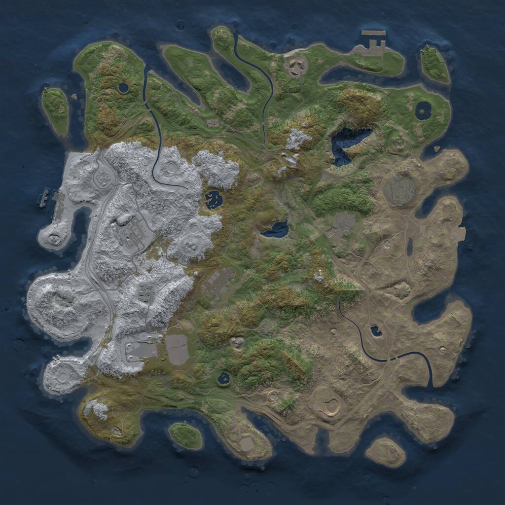 Rust Map: Procedural Map, Size: 4250, Seed: 606296169, 15 Monuments