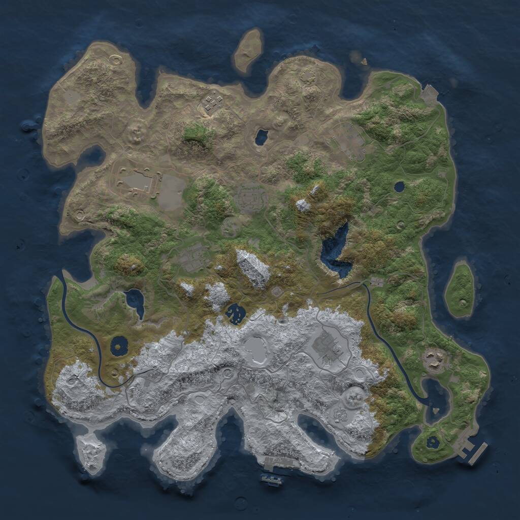 Rust Map: Procedural Map, Size: 4000, Seed: 702499788, 14 Monuments
