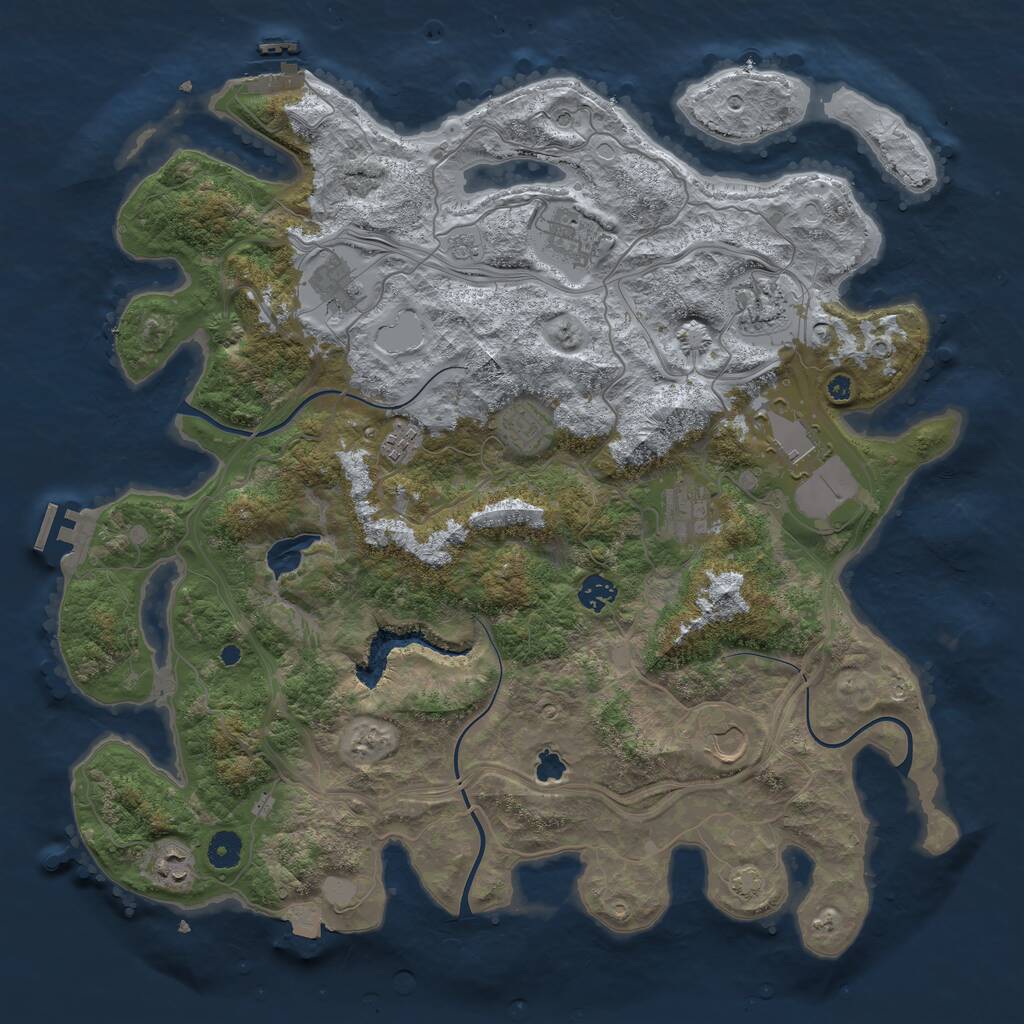 Rust Map: Procedural Map, Size: 4250, Seed: 118379492, 16 Monuments