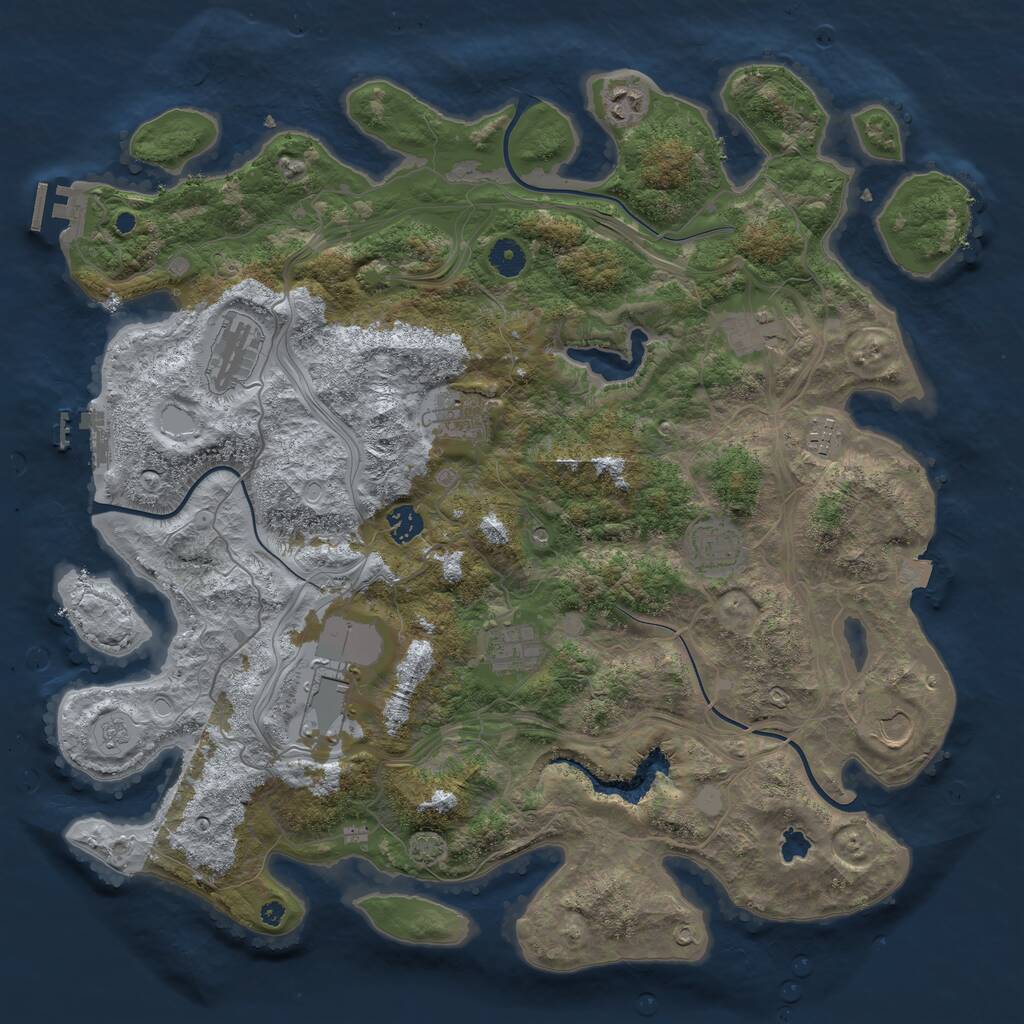 Rust Map: Procedural Map, Size: 4250, Seed: 453163745, 16 Monuments