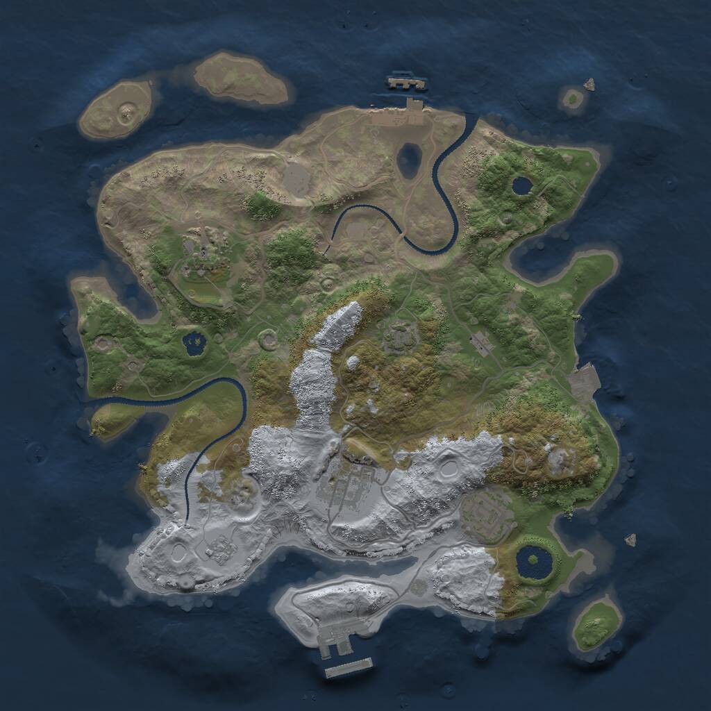 Rust Map: Procedural Map, Size: 3000, Seed: 1479128094, 8 Monuments