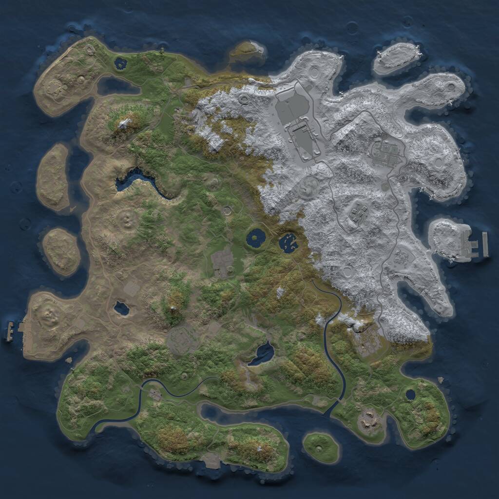 Rust Map: Procedural Map, Size: 4000, Seed: 1521838508, 15 Monuments