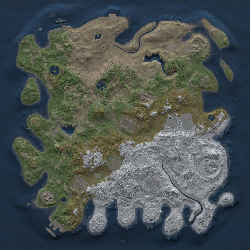 Rust Map: Procedural Map, Size: 4000, Seed: 255968122, 15 Monuments