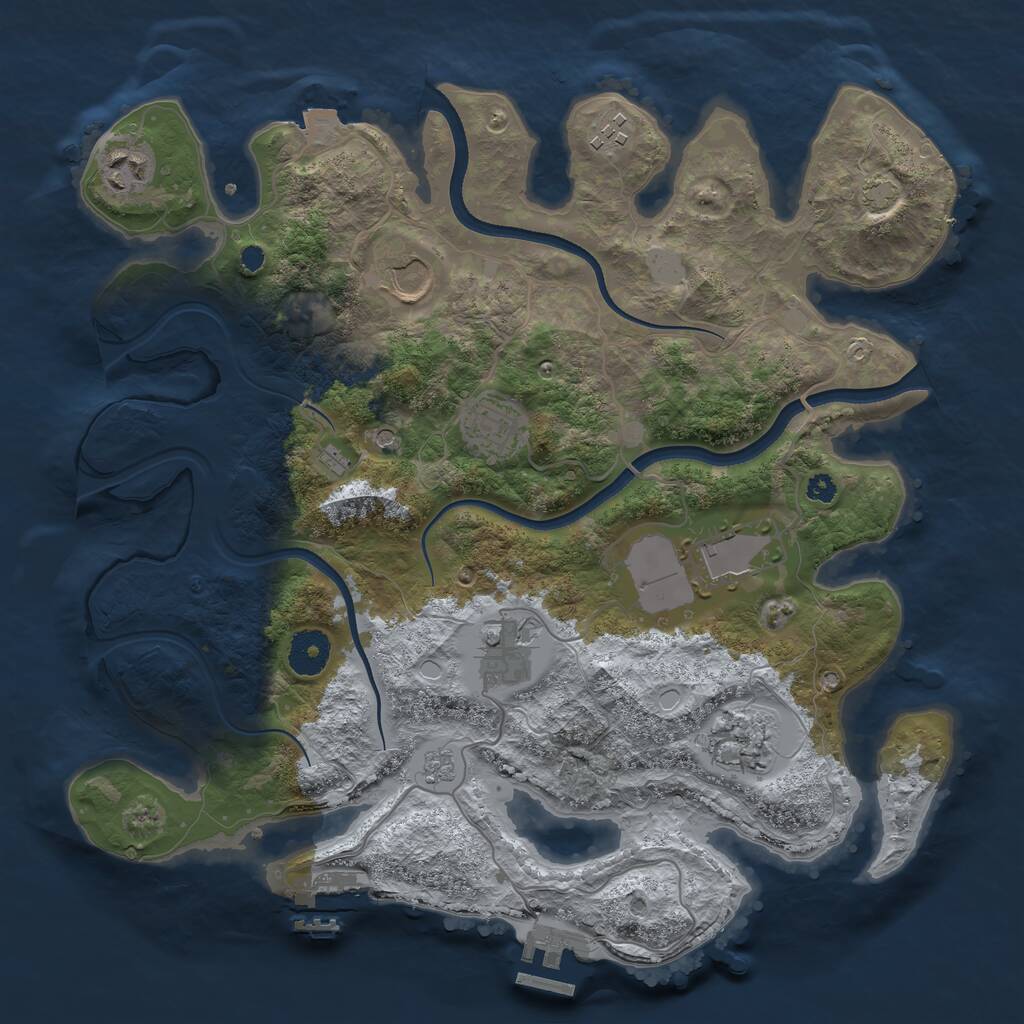 Rust Map: Procedural Map, Size: 3500, Seed: 35693776, 13 Monuments