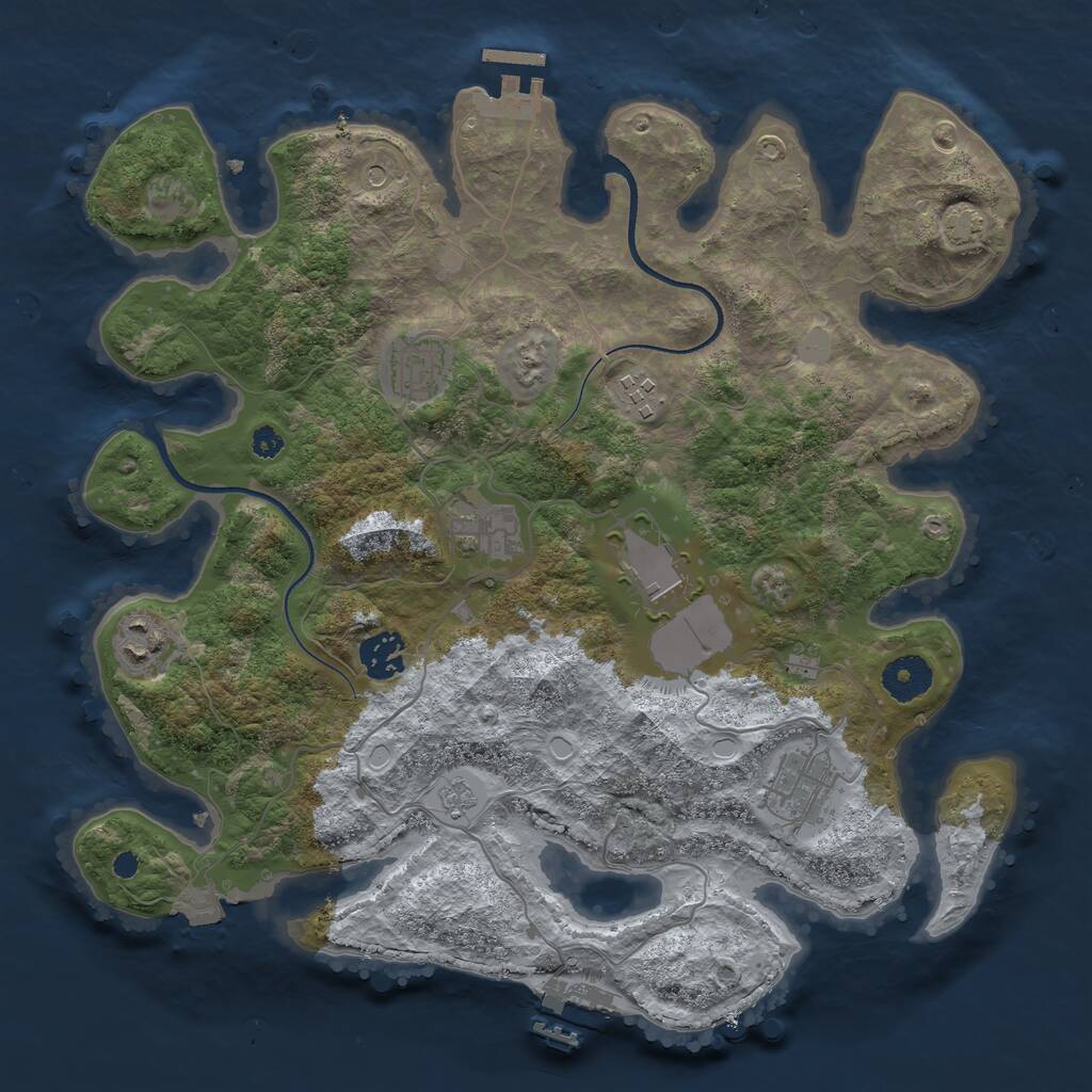Rust Map: Procedural Map, Size: 3500, Seed: 35693776, 13 Monuments