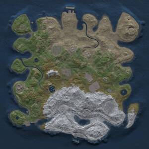 Thumbnail Rust Map: Procedural Map, Size: 3500, Seed: 35693776, 13 Monuments