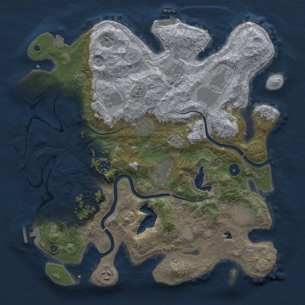Rust Map: Procedural Map, Size: 4000, Seed: 308032282, 15 Monuments